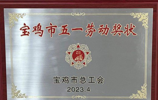 寶雞市國有資産經營有限責任公司榮獲 “寶雞市五一勞動獎狀”