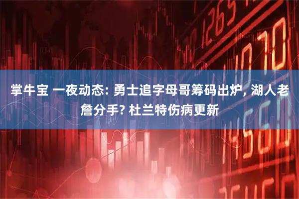 掌牛宝 一夜动态: 勇士追字母哥筹码出炉, 湖人老詹分手? 杜兰特伤病更新